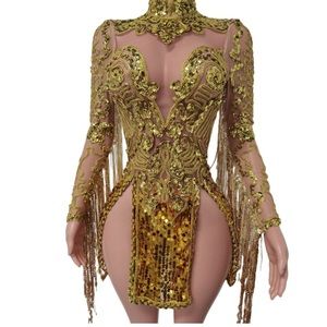 Gold embellished dress